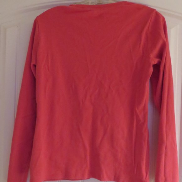 Eddie Bauer Red Long Sleeve T-Shirt Medium Tall Cotton (K47) - Picture 2 of 4